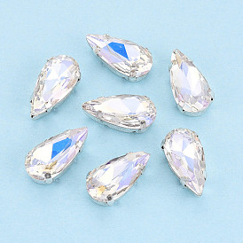 Пришить бусины монте из стразов, с настройками латуни, аксессуары для одежды, слеза