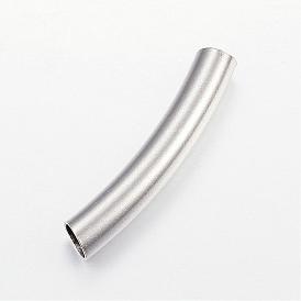 304 Stainless Steel Curved Tube Beads, Curved Tube Noodle Beads