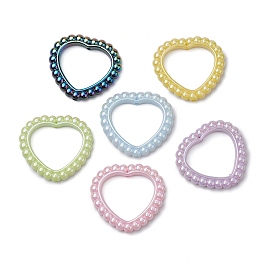 UV Plating Opaque Acrylic Beads, Heart