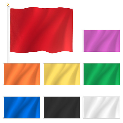 8 piezas 8 colores bandera en blanco de poliéster, Rectángulo