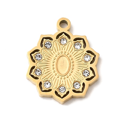 304 подвески из нержавеющей стали, , со стразами, ионное покрытие (ip)