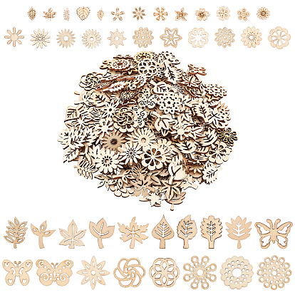 Украшения и поделки своими руками, с деревянными кабошонами, лист, форма цветка и бабочки