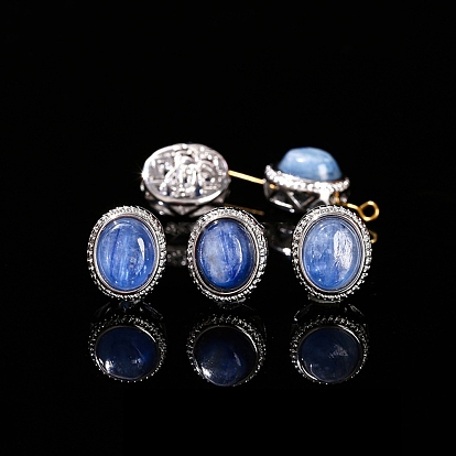 Натуральный кеанит, сплав овальные бусины, платина