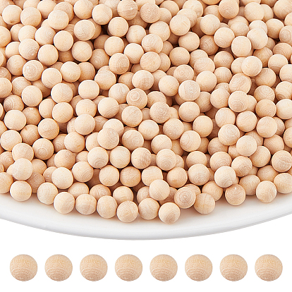 1500 шт деревянные бусины, круглые, без отверстия 