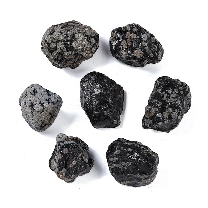 Необработанные грубые натуральные бусины из снежинки из обсидиана, самородки, без отверстия 