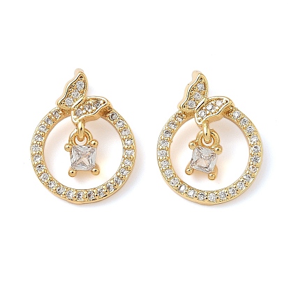 Латунные микро проложить кубического циркония подвески, кольцо с бабочкой, без кадмия и без свинца, долговечный