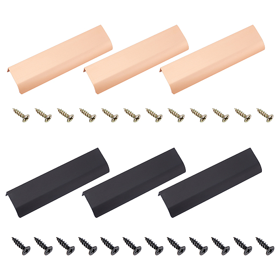 12 Sets 2 Colors Aluminium Alloy Drawer Knobs, with Screw, for Home, Cabinet, Cupboard and Dresser