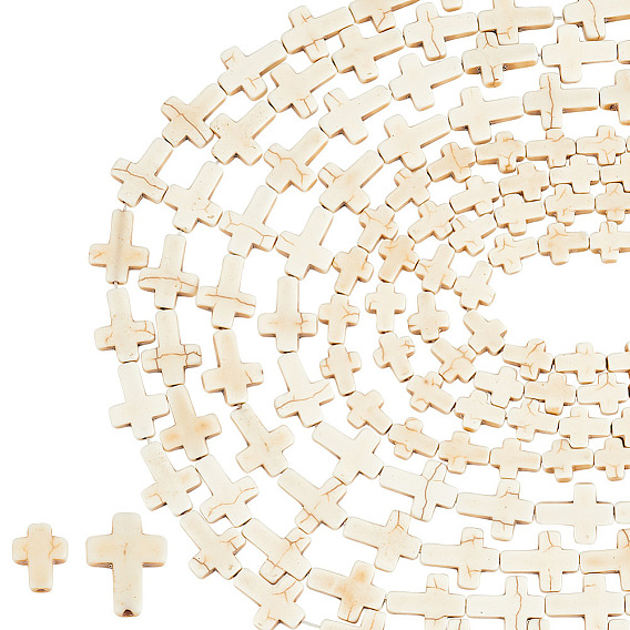 8 нити 2 стили синтетические бирюзовые бусины нити, крестик, окрашенные