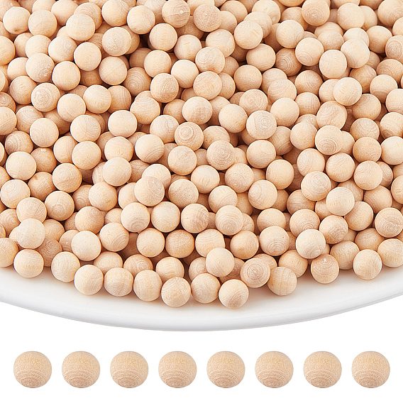 1500 шт деревянные бусины, круглые, без отверстия 