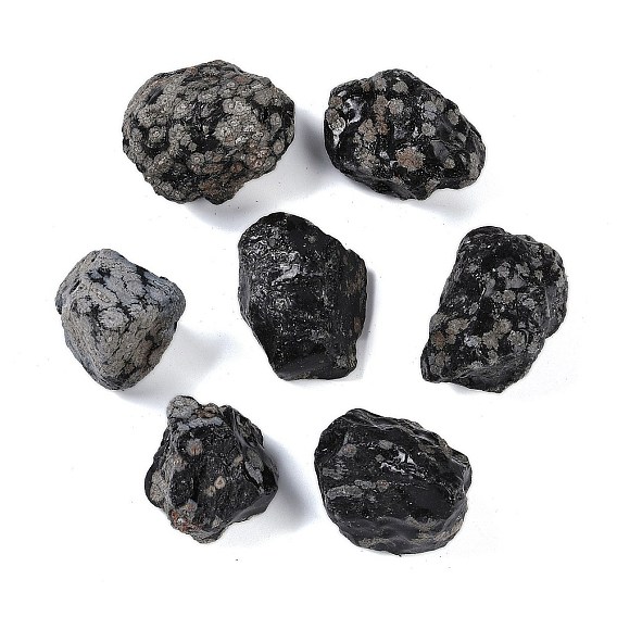 Необработанные грубые натуральные бусины из снежинки из обсидиана, самородки, без отверстия 