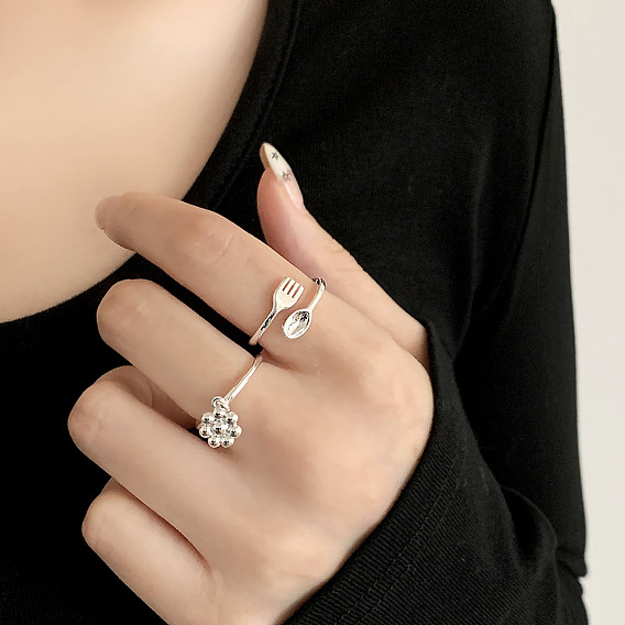 Регулируемые латунные манжеты, серебряные