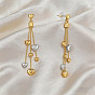 Alloy Heart Stud Dangle Earrings for Women