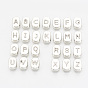 Tibetan Style Alloy Letter Slide Charms, Cadmium Free & Lead Free, Rectangle, Antique Silver