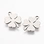 304 Stainless Steel Charms, Clover