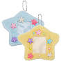 2Pcs 2 Colors Star Resin Plush Card ID Holders, with Ball Chain