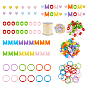 DIY Mother's Day Keychain Making Kits, include Acrylic European Beads, Iron Loose Leaf Book Binder Hinged Rings