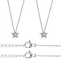 304 подвесные из нержавеющей стали ожерелья, с кубического циркония, звезда