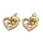 Латунные микро проложить кубического циркония подвески, долговечный, с прыжковых колец, сердце