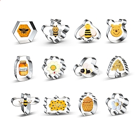 Stainless Steel Cookie Cutters, Biscuit Moulds, Bakeware Tool, Bees Flower Bottle Beehive