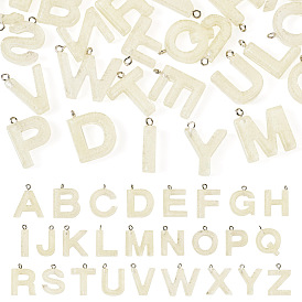 26шт 26 стили светящиеся подвески из смолы, светится в темноте, с платиновым покрытием петли, Письмо ~ Z