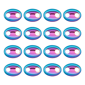 16шт. вакуумное покрытие pvd немагнитный синтетический гематитовый соединительный брелок, овальные