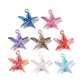 Colgantes de acrílico opaco bicolor con revestimiento UV, encantos de estrellas de mar