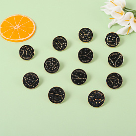 Zodiac Black Round Pins: Unique and Versatile Accessories for Any Outfit!