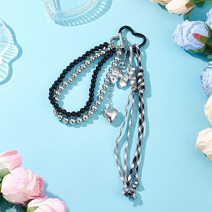 Кбб пластиковые подвесные украшения, с веревками из полиэстера и спандекса и алюминиевыми застежками в форме сердца