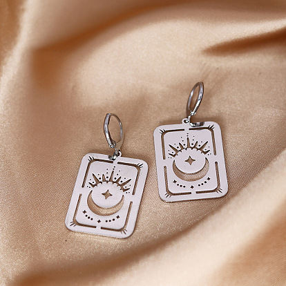 Серьги из 304 нержавеющей стали, Прямоугольник с глаз