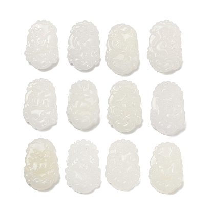 Резные подвески из натурального белого нефрита, двенадцать китайских знаков зодиака амулеты