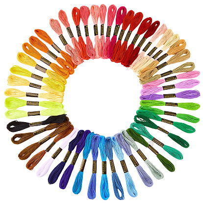 50 мотки 50 цвета 6 мулине для вышивания из полихлопчатобумажной ткани., нитки для вышивки крестом