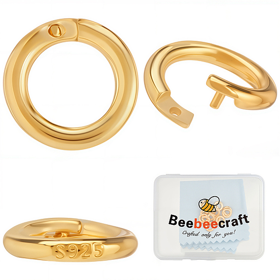 6шт. 925 соединительное кольцо из стерлингового серебра с фиксатором, открытый круг, с печатью 925