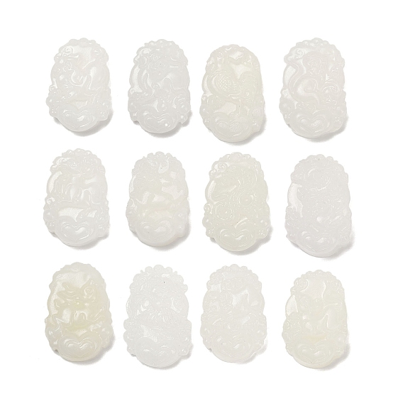 Резные подвески из натурального белого нефрита, двенадцать китайских знаков зодиака амулеты