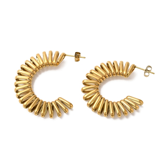 Ионное покрытие (ip) 304 серьги-гвоздики из нержавеющей стали в форме спирали и завитка в форме буквы С для женщин