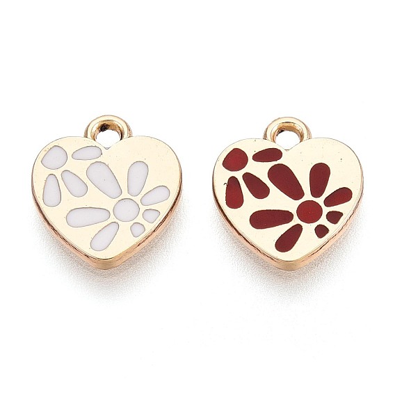 Подвески из эмали и сплава, стойки покрытие, сердце прелести, золотые