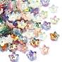 100 pièces 6 couleurs perles en résine transparente bicolores électroplaquées, fleur