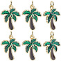 6 кулоны латунные эмалевые шт., с целью перехода в кольце, очарование кокосового дерева, стойки покрытие, прочное покрытие, без кадмия и без свинца