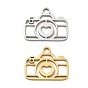 Pendentifs en acier inoxydable, appareil photo avec breloques en forme de cœur, découper