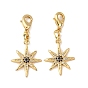 Декоративные подвески из прозрачного кубического циркония с микропаве из латуни в форме солнца, с застежкой омар, стойки покрытие, долговечный, без кадмия и без свинца