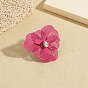 Zinc Alloy Rhinestone Cuff Open Rings for Women, Flower, Brass Rings
