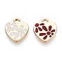 Подвески из эмали и сплава, стойки покрытие, сердце прелести, золотые