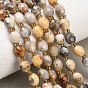 Natural Crazy Agate Beads Strands, Round, Faceted, with Seed Beads
