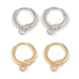 Brass Hoop Earrings Finding, Lead Free & Cadmium Free, Real 18K Gold Plated