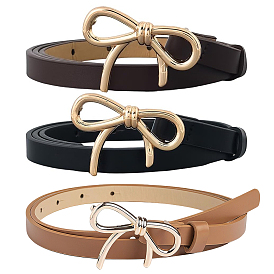 3 шт. 3 ремни-цепочки из искусственной кожи с бантом из сплава для женщин