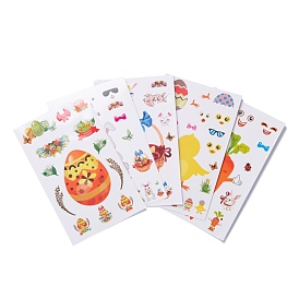 Easter Theme Paper Gift Tag Self-Adhesive Stickers, for Gift Packaging and Party Decoration