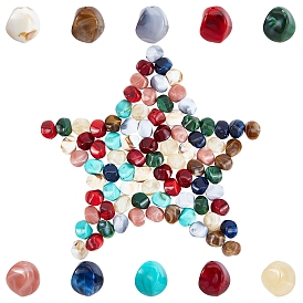 SUNNYCLUE 100Pcs 10 Colors Acrylic Beads, Imitation Gemstone Style, Nuggets