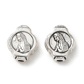 Сплавочные бусины, плоские круглые с богиней