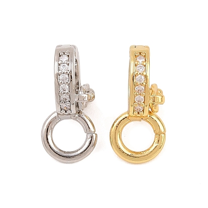 Застежки-твистеры из латуни с микропейвом и прозрачным фианитом, долговечный, стойки покрытие