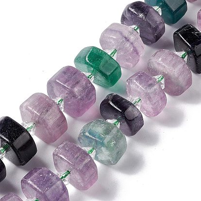 Natural Fluorite Beads Strands, Faceted, Flat Round