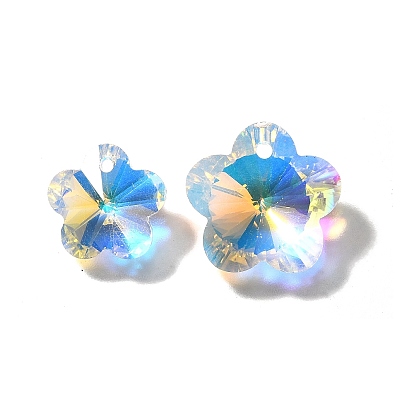 Стеклянные подвески, цветок, AB цвет, граненые